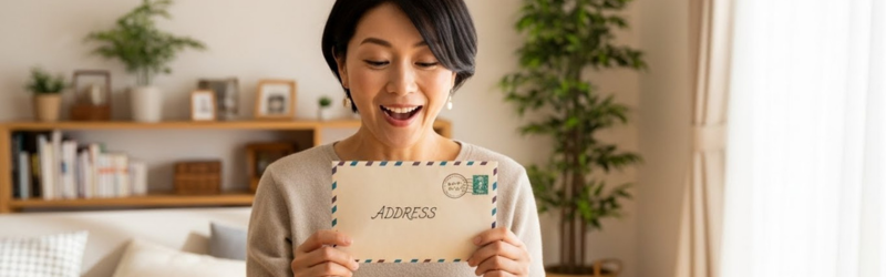 数年後の未来。今の自分から送られたドメインに喜ぶ女性