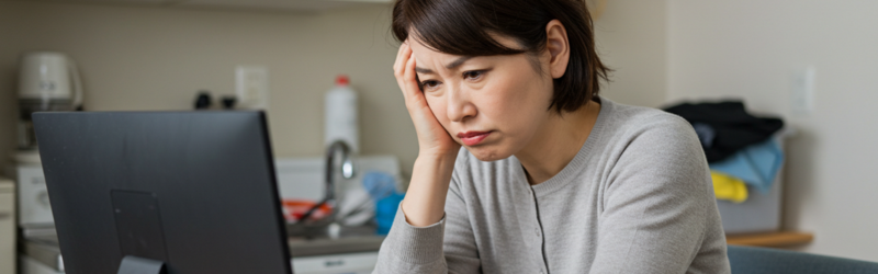 「仕事も家事も…」40代在宅ワーカーが抱える家事のリアルを表現したイメージ
