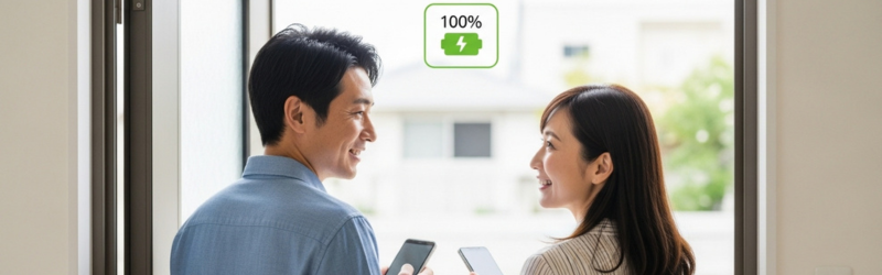 PowerIQ 3.0と4.0の違いを理解して快適デジタルライフを!
充電満タンのスマホをもって出かける夫婦