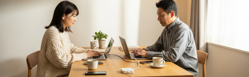 デカいPC充電器との違いを比較!コンセント不足も解消する同時充電の力