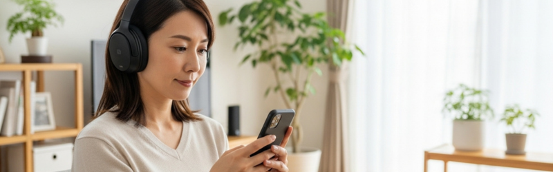 まとめ｜簡単にできるBluetooth安定接続のコツ
スムーズなBluetooth接続が安定して快適になった女性