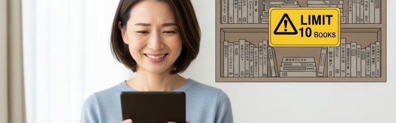 加入前に知っておきたい!プライムリーディングの「3つの注意点」
同時利用が10冊と聞いて少し残念そうな女性