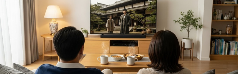 プライムビデオでリフレッシュを楽しんでいる夫婦