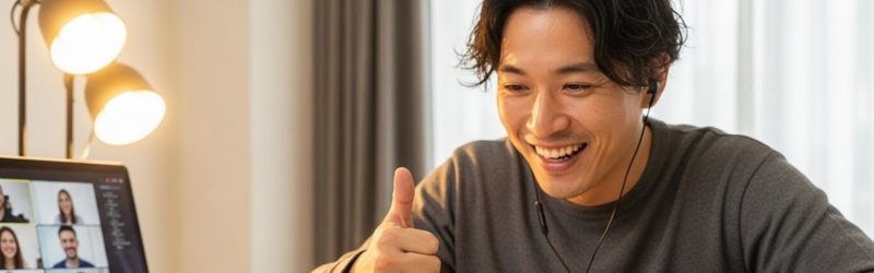 DACを付けたことで音質が上がり、喜んでいる男性