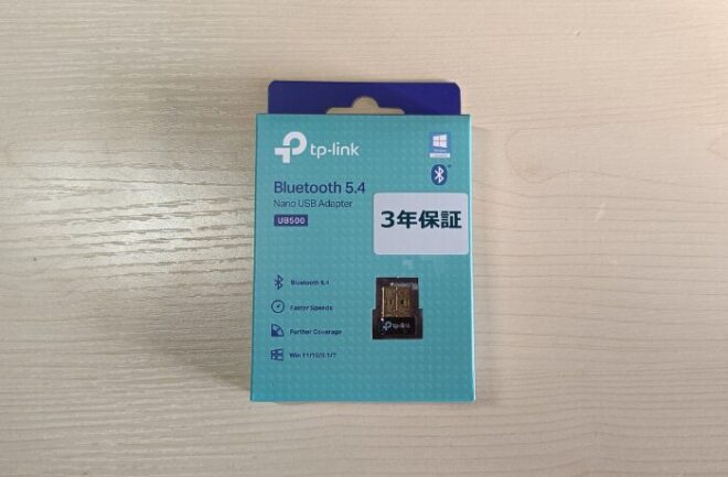 TP-Link の Bluetooth Nano USBアダプター【UB500】の外箱画像