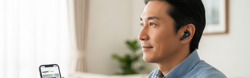 スキマ時間も耳から学ぶ。キャンペーンを利用してAudibleを始めた男性のイメージ