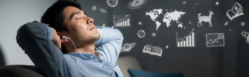 目薬を入れて目を閉じている時間も効率的なインプット時間に早変わりするツールがオーディブル