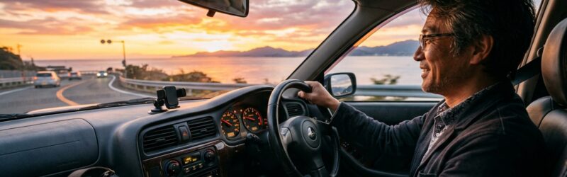 車の移動時間も上手く使えば自分磨きの時間に。オーディブルで復習読書。