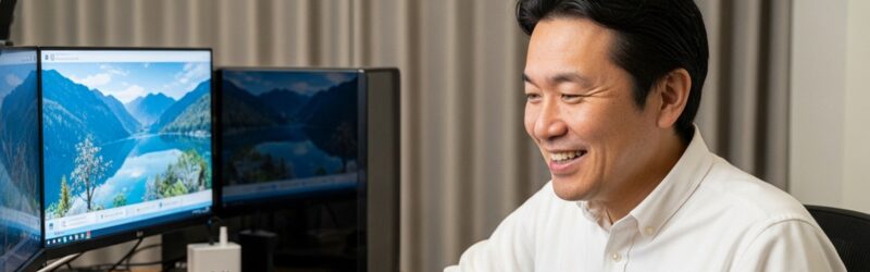 1G回線でも10G回線でも自分に合った光回線を選ぶことが大切なのを理解した男性