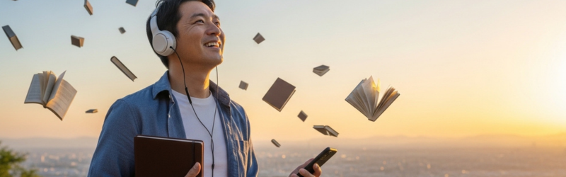 倍速で聴くことで効率が上がる。聴きやすいテンポを探してカスタマイズしよう。