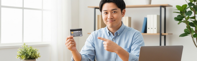 出口を1つのクレジットカードに絞って「自動で得する」環境を作ることを知った男性。