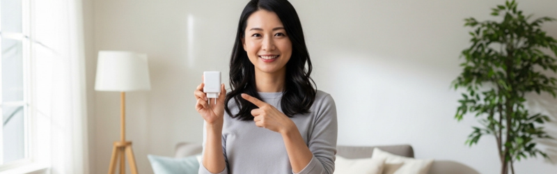 GaNPrime 1.0 vs 2.0の違い。具体的な違いを教える女性