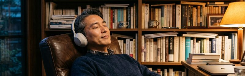 ナレーターの声で、物語にパッと色がついて、目の前の景色が動き出す。そんな贅沢な時間を過ごしている男性