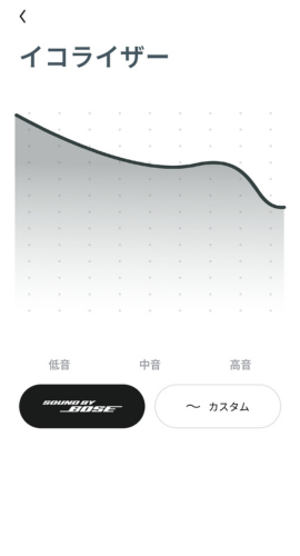 Master Buds MAXのイコライザー画面。