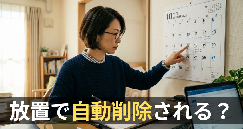 Amazonフォトの削除ルールを解説するアイキャッチ画像。ゴミ箱90日、容量超過180日、放置2年の保存期限について紹介