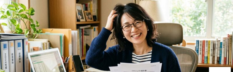 見落としやすいポイントで引っかかりかけて苦笑いする女性